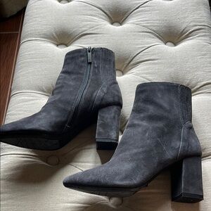 Aquatalia Black Ankle Boots with Block Heel